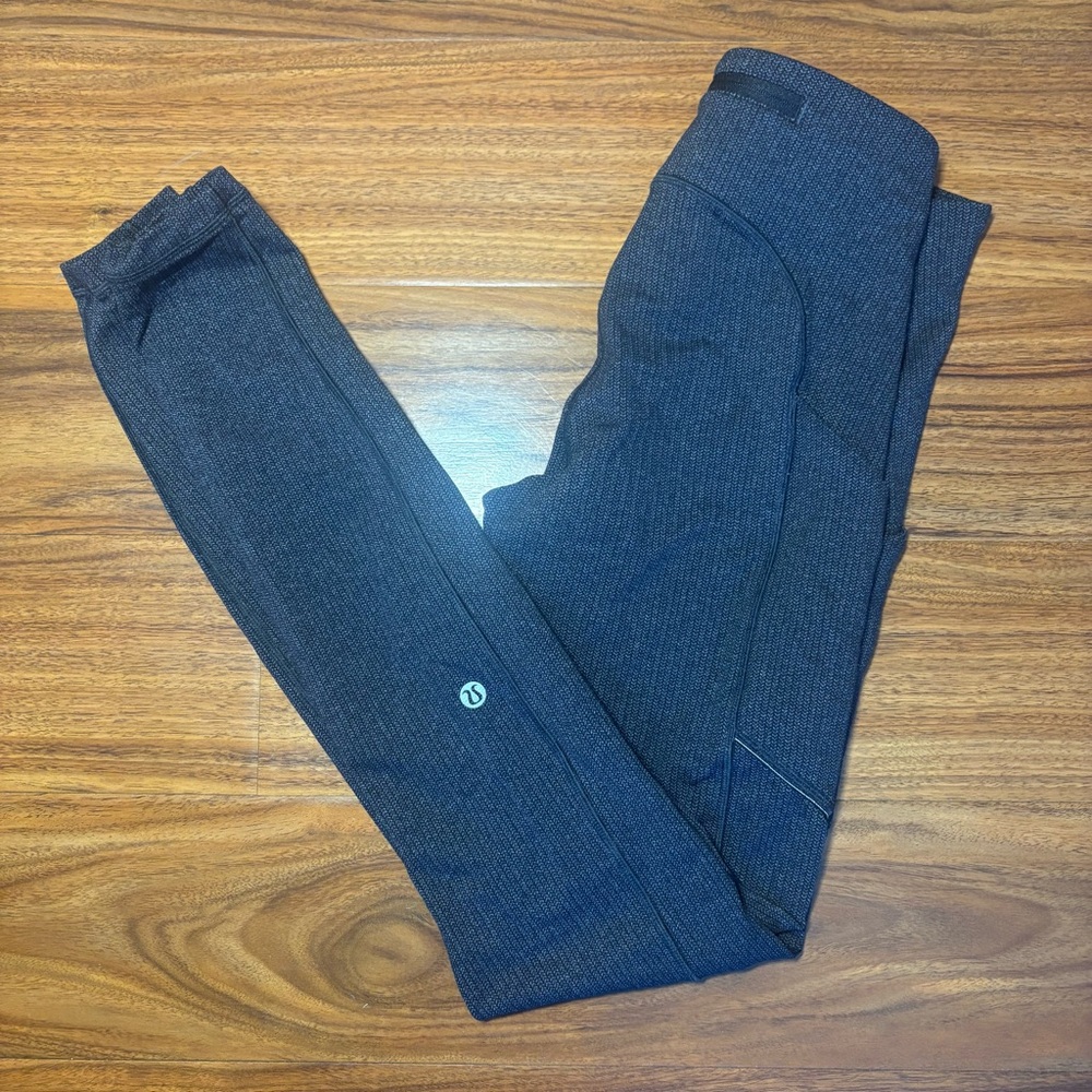 lululemon athletica Girls' Dark Charcoal Black Ribbed Leggings